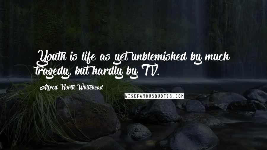 Alfred North Whitehead Quotes: Youth is life as yet unblemished by much tragedy, but hardly by TV.