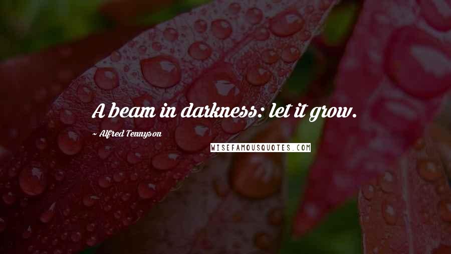 Alfred Tennyson Quotes: A beam in darkness: let it grow.