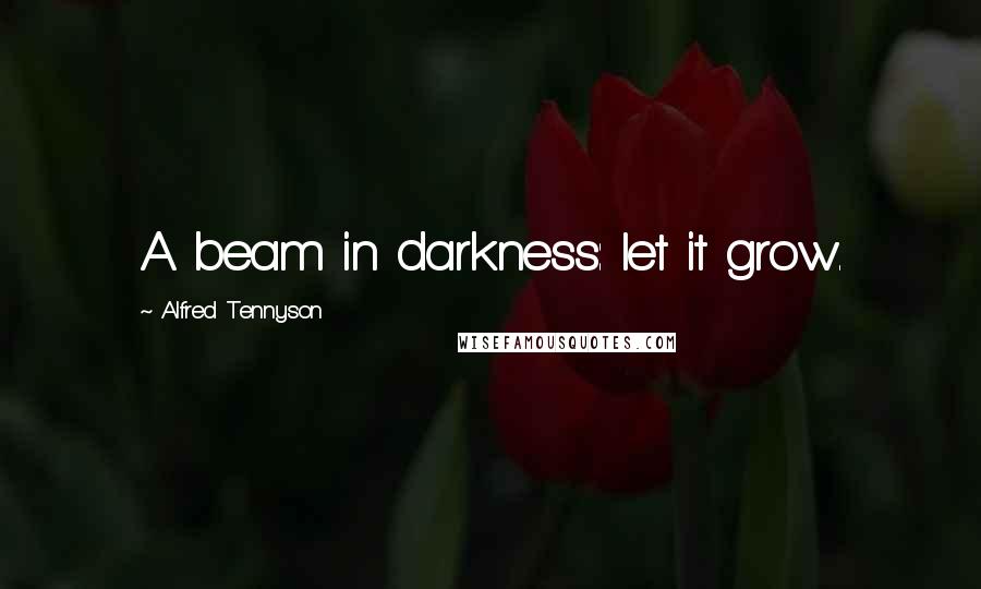 Alfred Tennyson Quotes: A beam in darkness: let it grow.