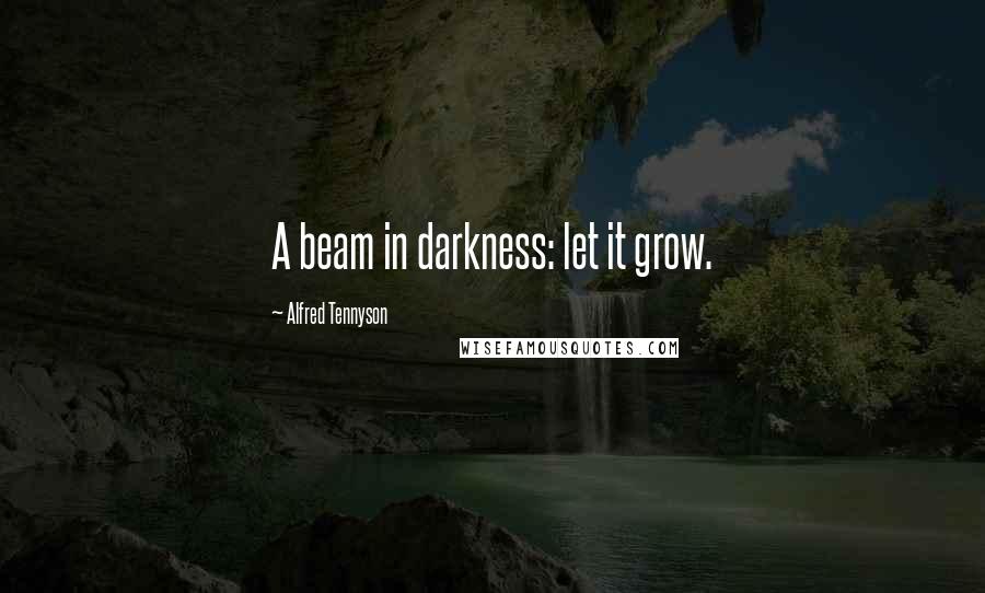 Alfred Tennyson Quotes: A beam in darkness: let it grow.