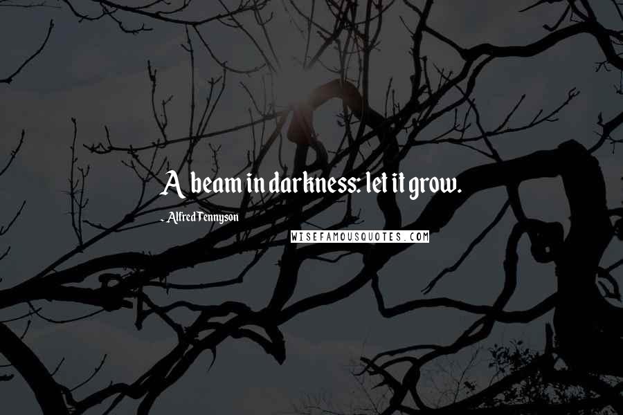 Alfred Tennyson Quotes: A beam in darkness: let it grow.