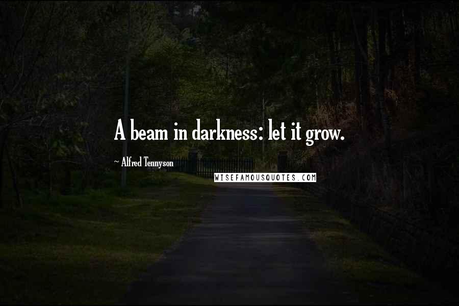 Alfred Tennyson Quotes: A beam in darkness: let it grow.