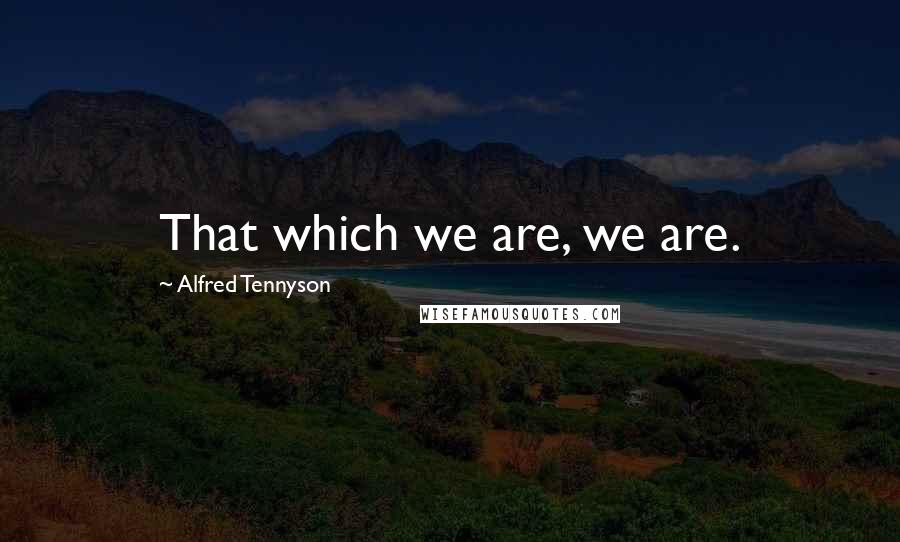 Alfred Tennyson Quotes: That which we are, we are.