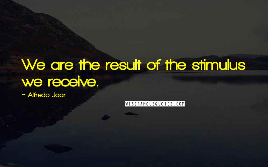 Alfredo Jaar Quotes: We are the result of the stimulus we receive.