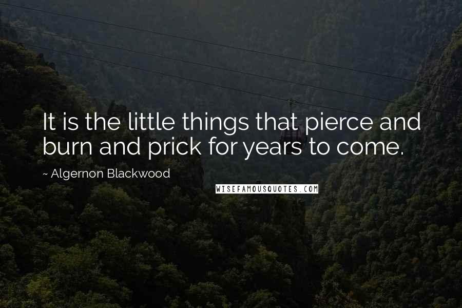 Algernon Blackwood Quotes: It is the little things that pierce and burn and prick for years to come.