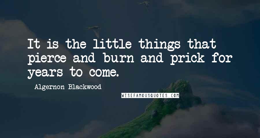 Algernon Blackwood Quotes: It is the little things that pierce and burn and prick for years to come.