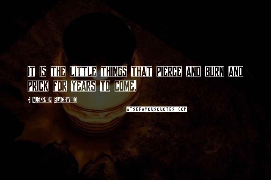 Algernon Blackwood Quotes: It is the little things that pierce and burn and prick for years to come.