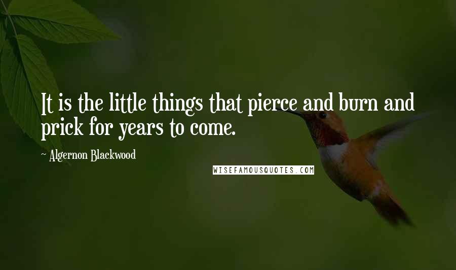 Algernon Blackwood Quotes: It is the little things that pierce and burn and prick for years to come.