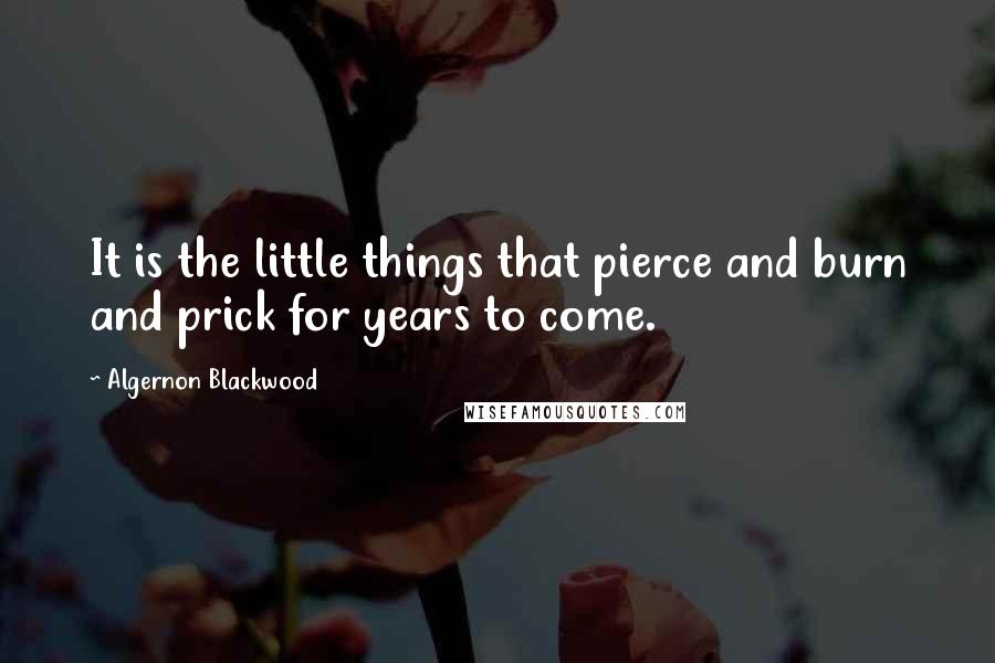 Algernon Blackwood Quotes: It is the little things that pierce and burn and prick for years to come.