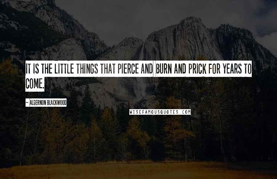 Algernon Blackwood Quotes: It is the little things that pierce and burn and prick for years to come.