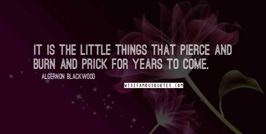 Algernon Blackwood Quotes: It is the little things that pierce and burn and prick for years to come.