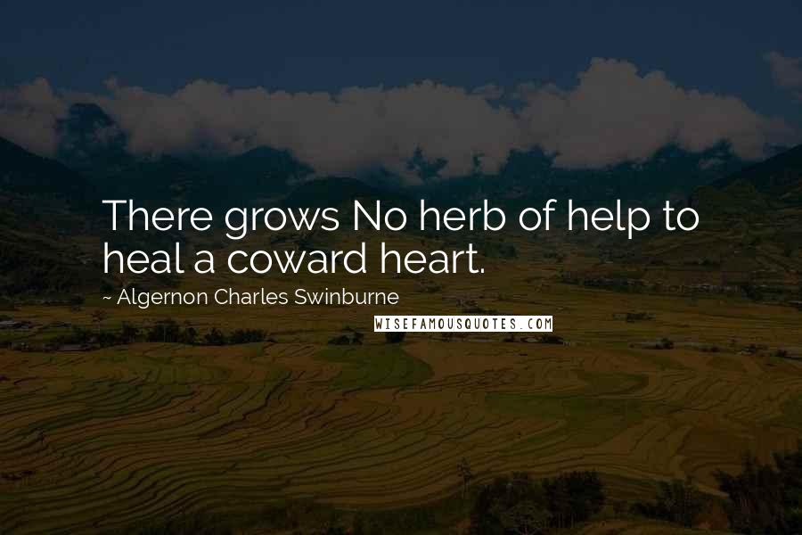 Algernon Charles Swinburne Quotes: There grows No herb of help to heal a coward heart.