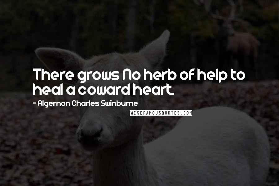 Algernon Charles Swinburne Quotes: There grows No herb of help to heal a coward heart.