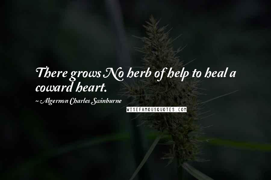 Algernon Charles Swinburne Quotes: There grows No herb of help to heal a coward heart.