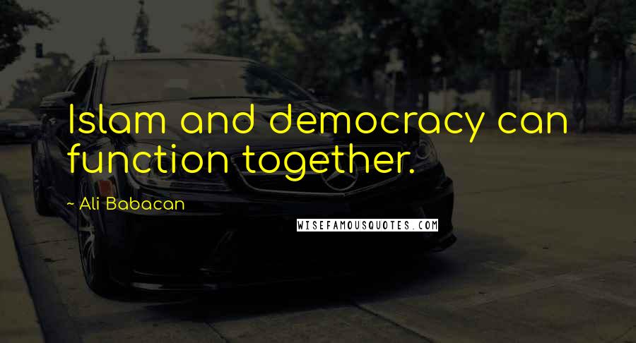 Ali Babacan Quotes: Islam and democracy can function together.