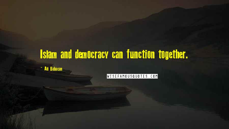 Ali Babacan Quotes: Islam and democracy can function together.