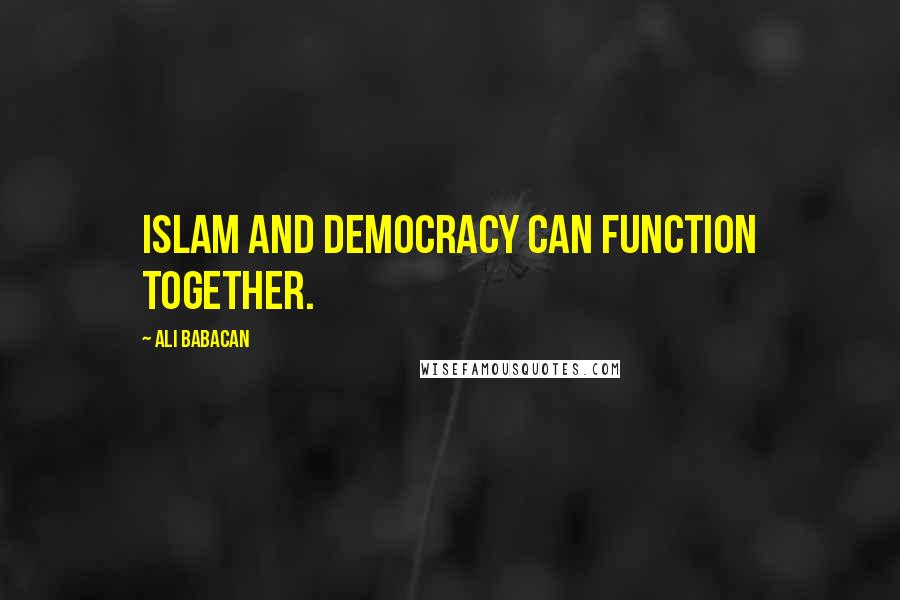 Ali Babacan Quotes: Islam and democracy can function together.