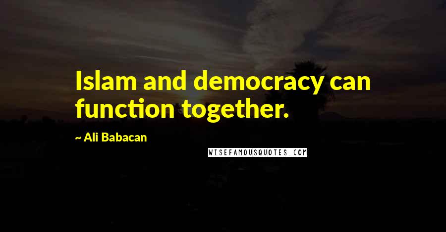 Ali Babacan Quotes: Islam and democracy can function together.