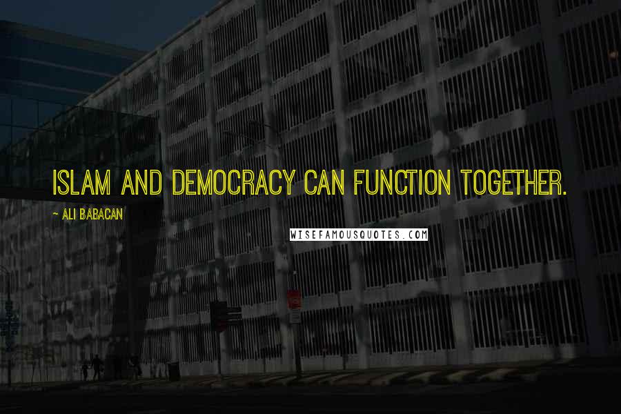 Ali Babacan Quotes: Islam and democracy can function together.