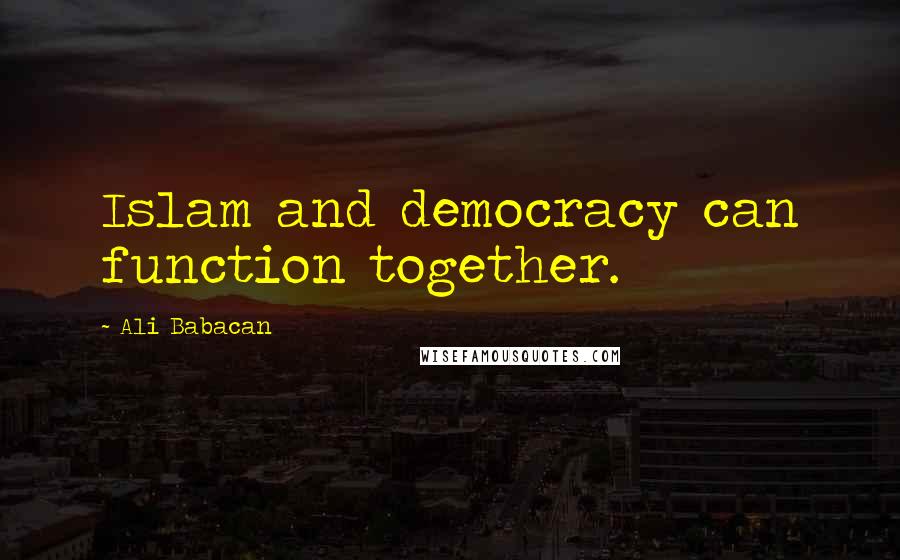 Ali Babacan Quotes: Islam and democracy can function together.