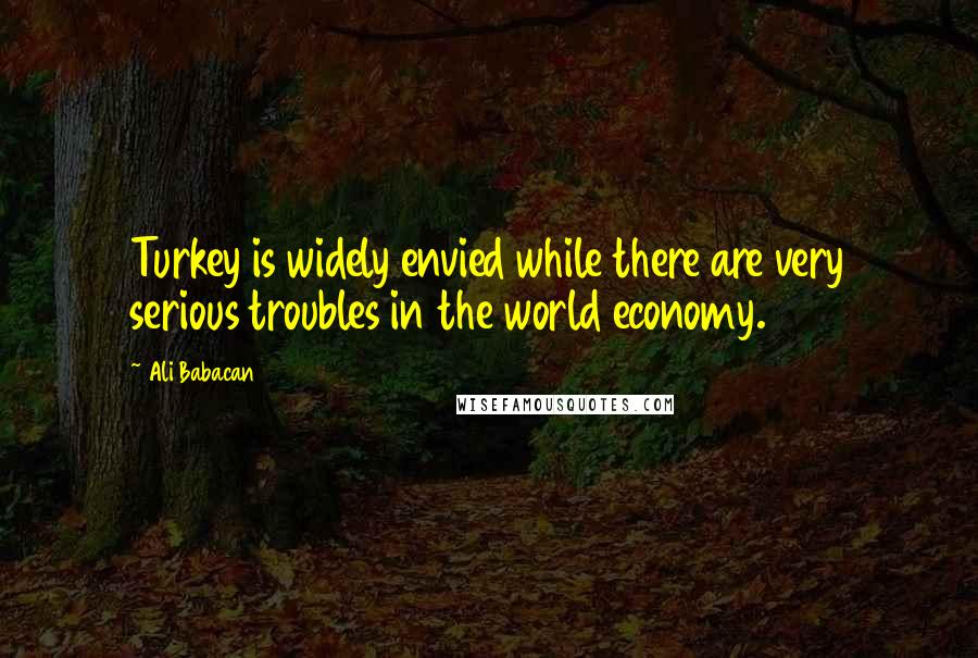 Ali Babacan Quotes: Turkey is widely envied while there are very serious troubles in the world economy.
