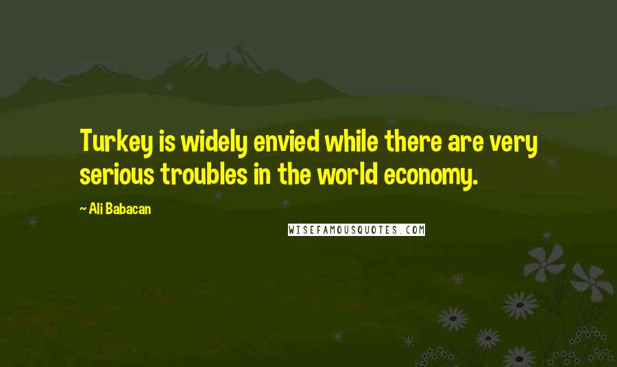 Ali Babacan Quotes: Turkey is widely envied while there are very serious troubles in the world economy.