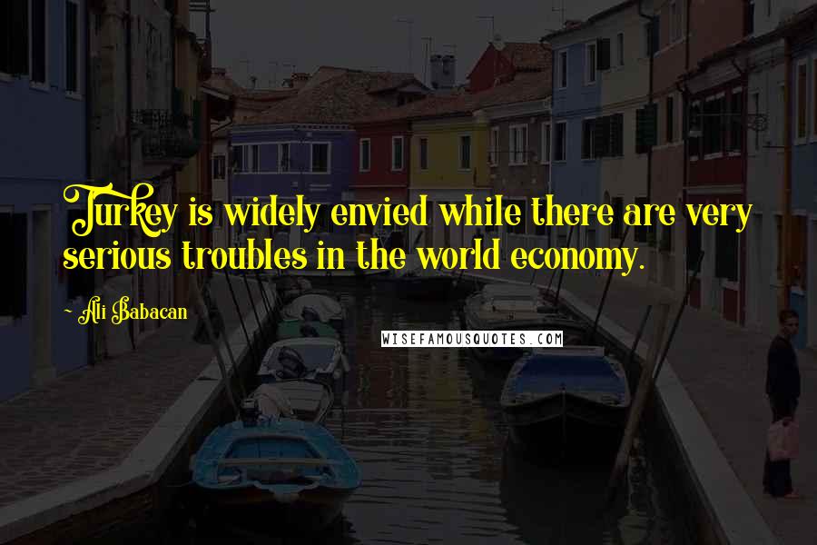 Ali Babacan Quotes: Turkey is widely envied while there are very serious troubles in the world economy.