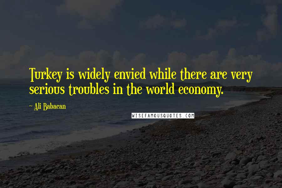 Ali Babacan Quotes: Turkey is widely envied while there are very serious troubles in the world economy.