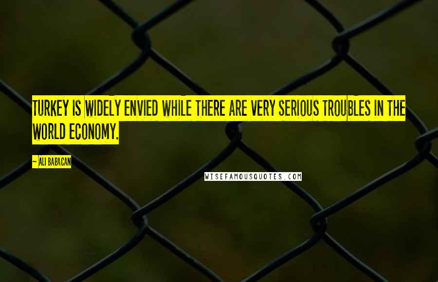 Ali Babacan Quotes: Turkey is widely envied while there are very serious troubles in the world economy.