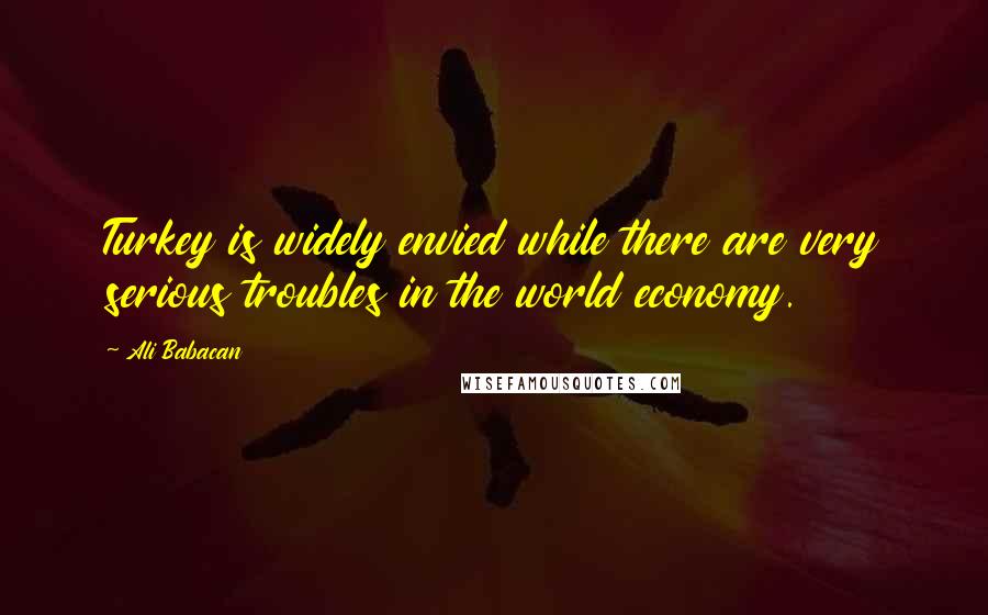 Ali Babacan Quotes: Turkey is widely envied while there are very serious troubles in the world economy.