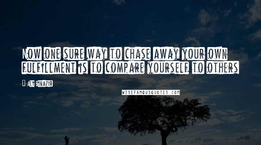 Ali Binazir Quotes: Now one sure way to chase away your own fulfillment is to compare yourself to others