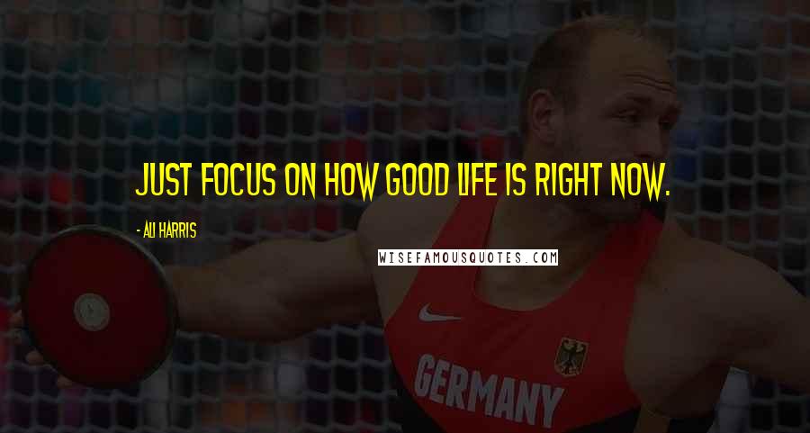 Ali Harris Quotes: Just focus on how good life is right now.