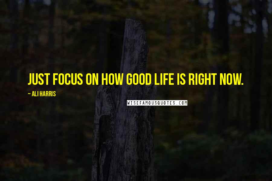 Ali Harris Quotes: Just focus on how good life is right now.