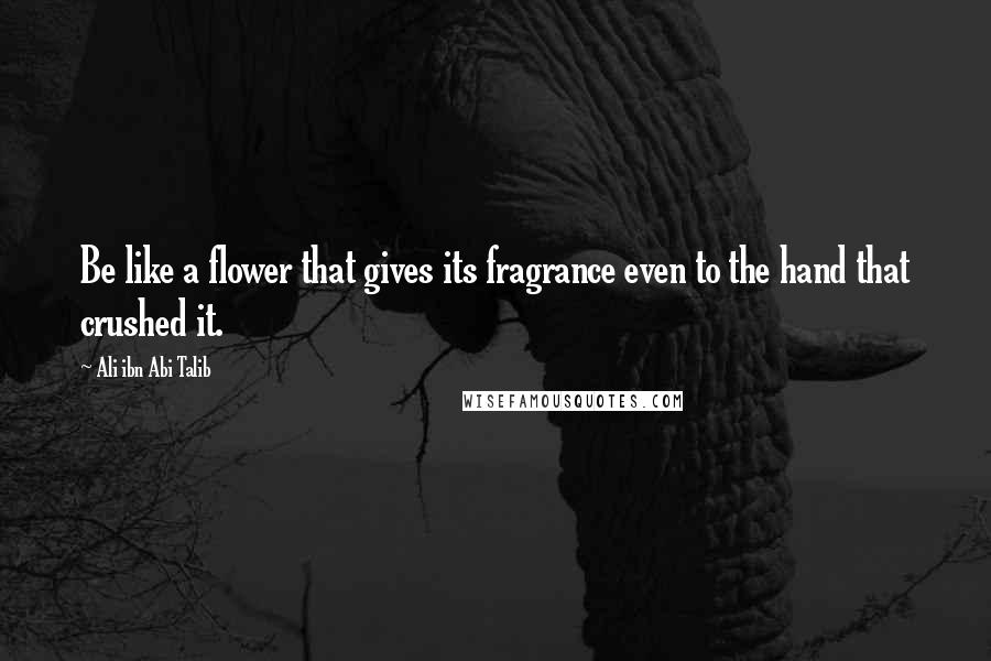 Ali Ibn Abi Talib Quotes: Be like a flower that gives its fragrance even to the hand that crushed it.