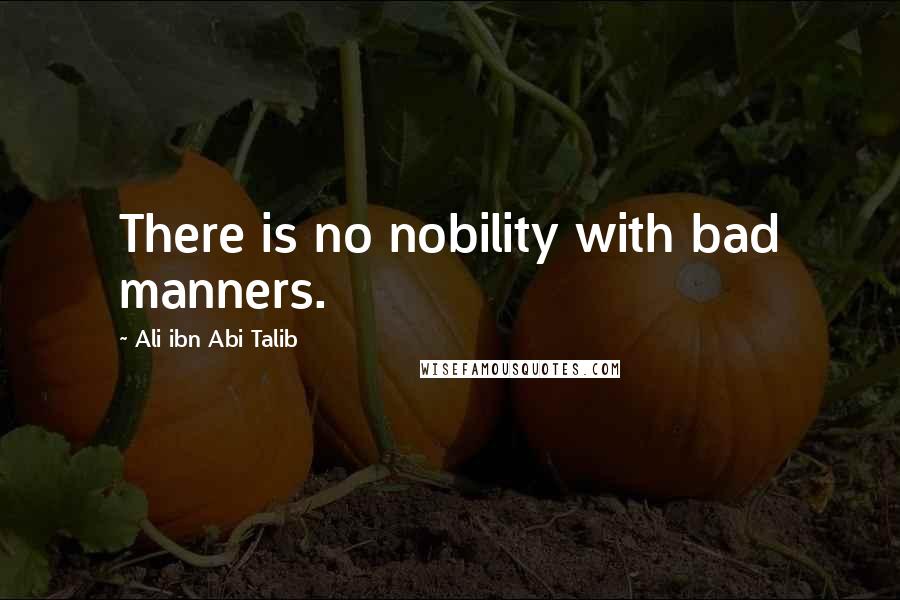 Ali Ibn Abi Talib Quotes: There is no nobility with bad manners.