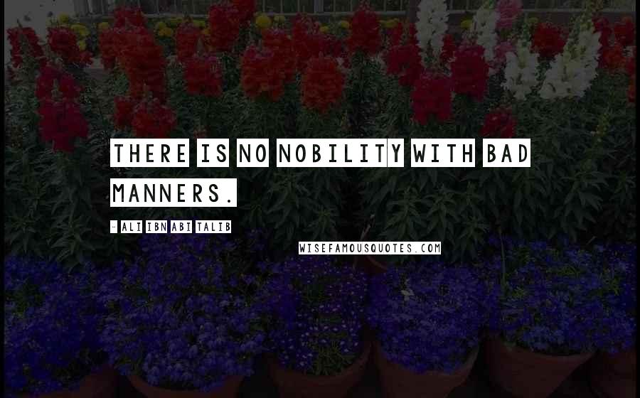 Ali Ibn Abi Talib Quotes: There is no nobility with bad manners.