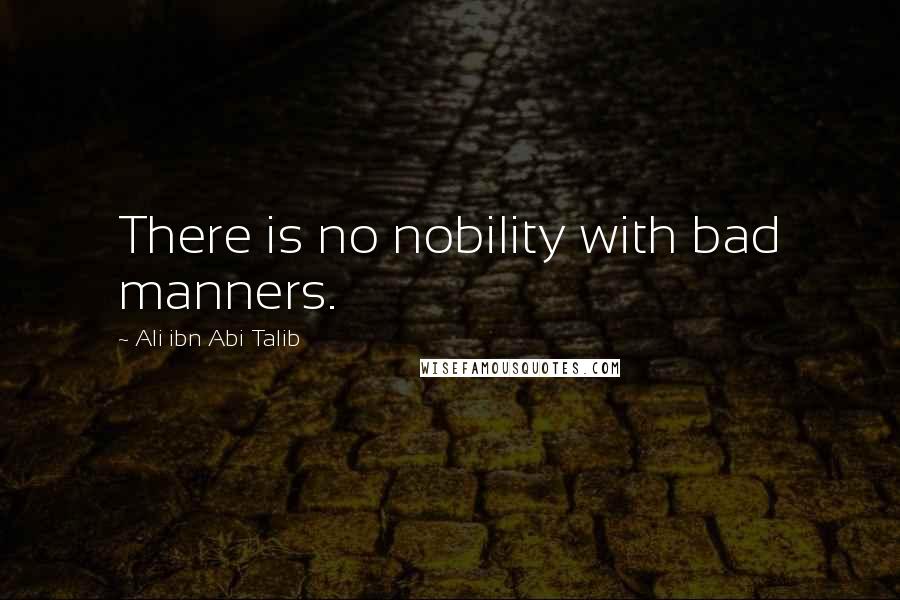 Ali Ibn Abi Talib Quotes: There is no nobility with bad manners.