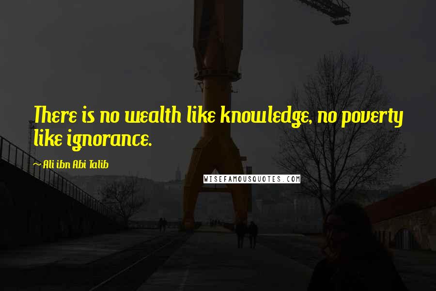 Ali Ibn Abi Talib Quotes: There is no wealth like knowledge, no poverty like ignorance.