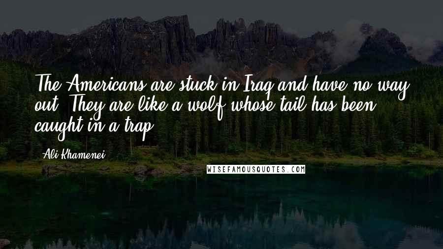 Ali Khamenei Quotes: The Americans are stuck in Iraq and have no way out. They are like a wolf whose tail has been caught in a trap.