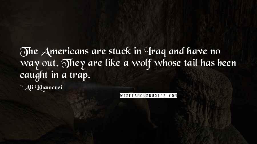 Ali Khamenei Quotes: The Americans are stuck in Iraq and have no way out. They are like a wolf whose tail has been caught in a trap.