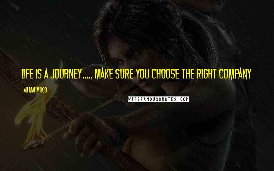 Ali Mahmood Quotes: Life is a journey..... make sure you choose the right company