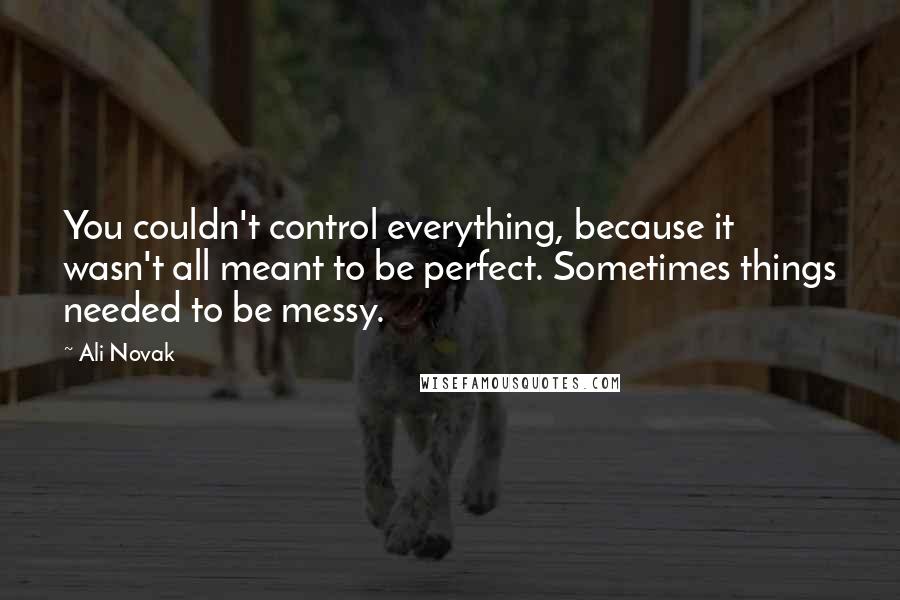 Ali Novak Quotes: You couldn't control everything, because it wasn't all meant to be perfect. Sometimes things needed to be messy.