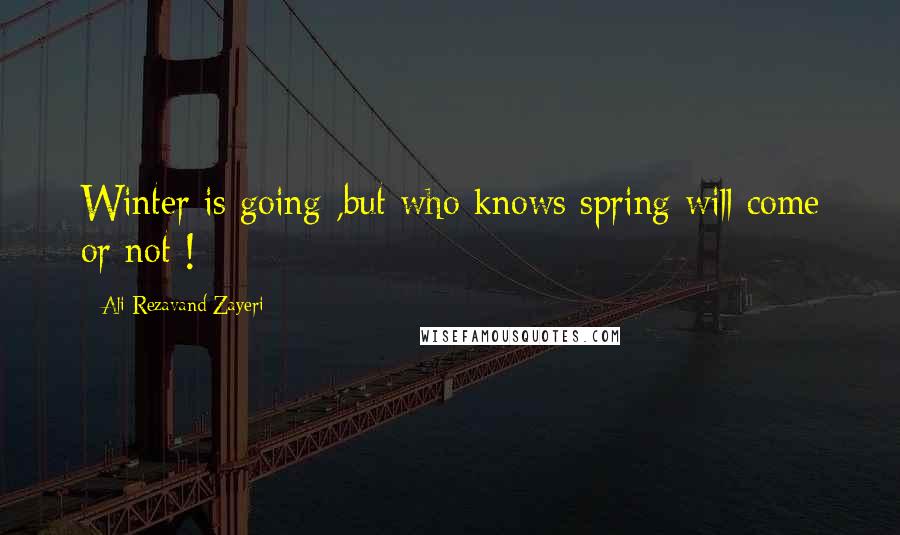 Ali Rezavand Zayeri Quotes: Winter is going ,but who knows spring will come or not !