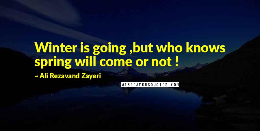 Ali Rezavand Zayeri Quotes: Winter is going ,but who knows spring will come or not !