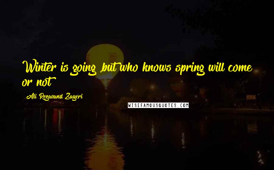 Ali Rezavand Zayeri Quotes: Winter is going ,but who knows spring will come or not !