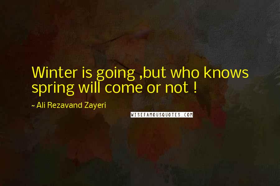 Ali Rezavand Zayeri Quotes: Winter is going ,but who knows spring will come or not !