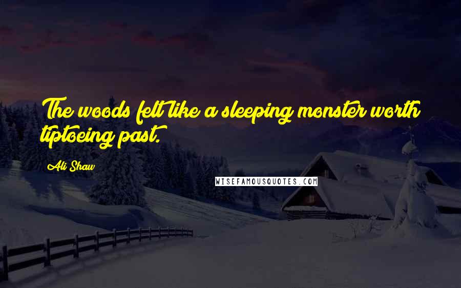 Ali Shaw Quotes: The woods felt like a sleeping monster worth tiptoeing past.