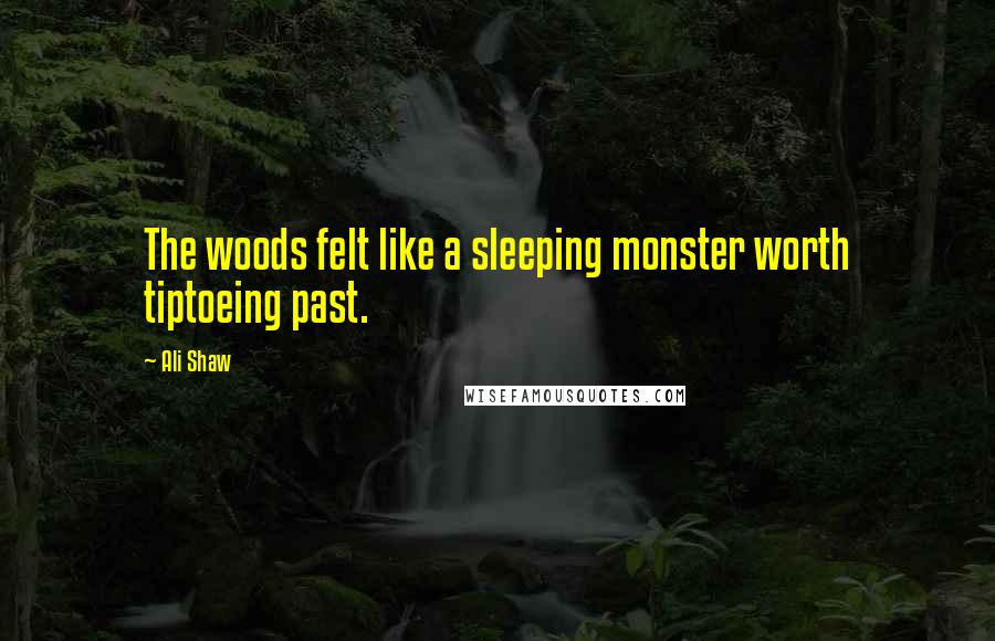 Ali Shaw Quotes: The woods felt like a sleeping monster worth tiptoeing past.