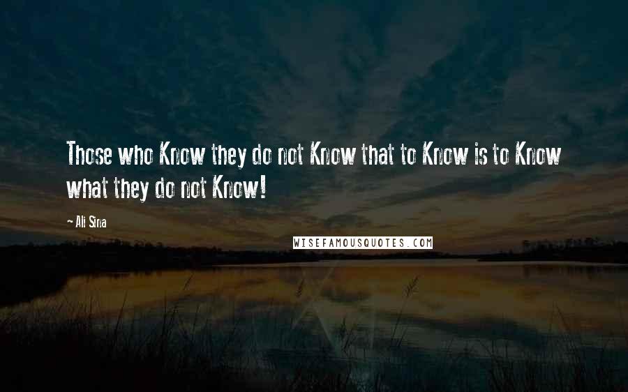 Ali Sina Quotes: Those who Know they do not Know that to Know is to Know what they do not Know!