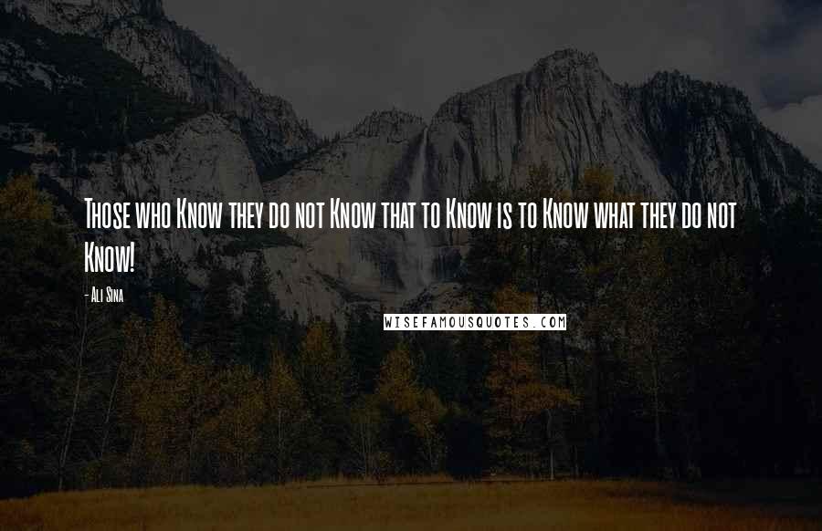 Ali Sina Quotes: Those who Know they do not Know that to Know is to Know what they do not Know!